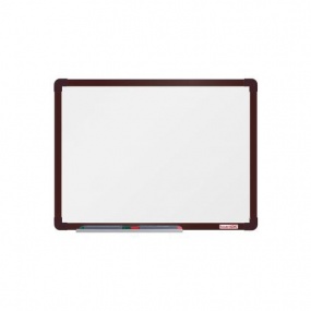 Bílá magnetická tabule boardOK, 60 x 45 cm, hnědá