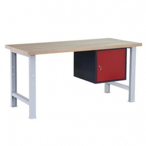 Dílenský stůl Weld se skříňkou 41 cm, 84 x 170 x 80 cm, šedý