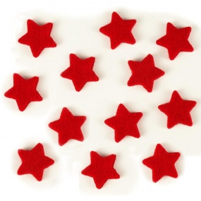 12 Deko příslušenství O 3 cm červený Stars