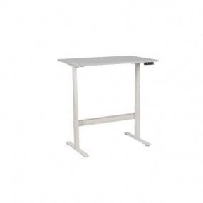 Výškově nastavitelný kancelářský stůl Manutan, 120 x 80 x 62,5 - 127,5 cm, rovné provedení, ABS 2 mm, světle šedá