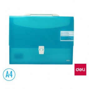 Aktovka spisová DELI AURORA box A4 1 přihrádka, modrá