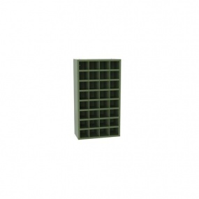 Kovová dílenská skříň s přihrádkami SFR321, 180 x 100 x 50 cm, zelená