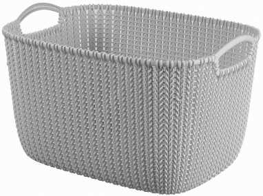 Košík pletený obdélník KNIT  19L světle šedá