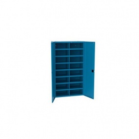 Kovová dílenská skříň s přihrádkami SFR162, 180 x 100 x 53 cm, modrá