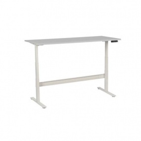 Výškově nastavitelný kancelářský stůl Manutan, 180 x 80 x 62,5 - 127,5 cm, rovné provedení, ABS 2 mm, světle šedá