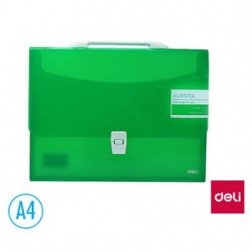 Aktovka spisová DELI AURORA box A4 1 přihrádka, zelená