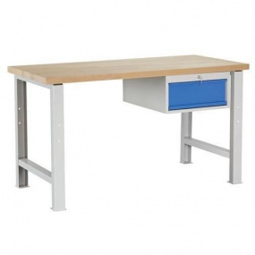 Dílenský stůl Weld se zásuvkou, 84 x 150 x 68,5 cm, šedý