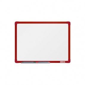 Bílá magnetická tabule boardOK, 60 x 45 cm, červená