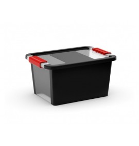 Plastový úložný box Bi Box s víkem S černá