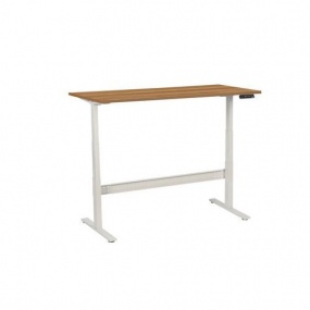 Výškově nastavitelný kancelářský stůl Manutan, 160 x 80 x 62,5 - 127,5 cm, rovné provedení, ABS 2 mm, ořech