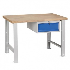 Dílenský stůl Weld se zásuvkou, 84 x 120 x 68,5 cm, šedý
